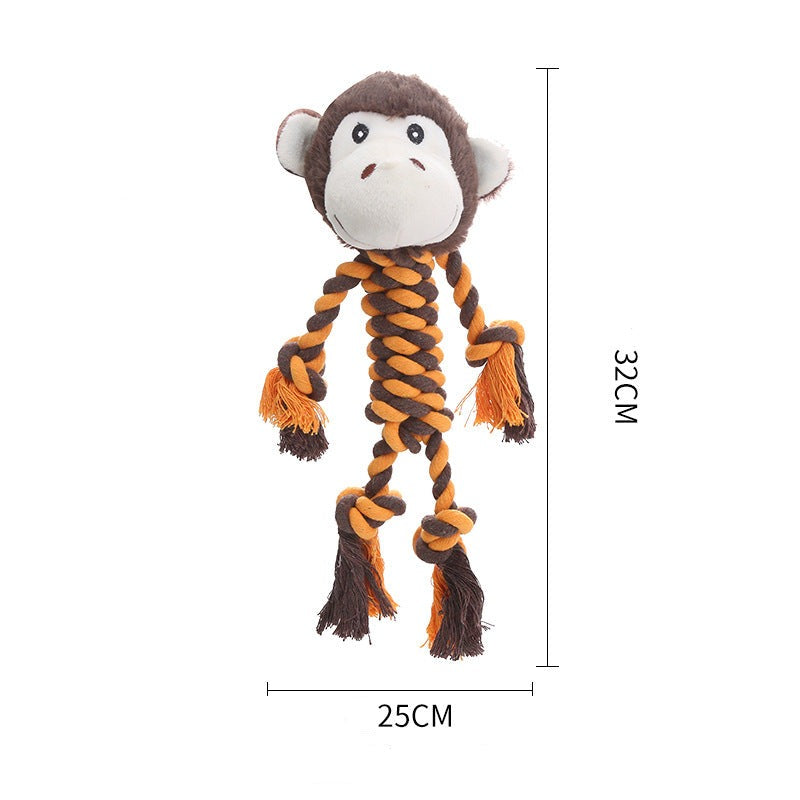 Duurzaam hondenspeelgoed met pluche hoofd