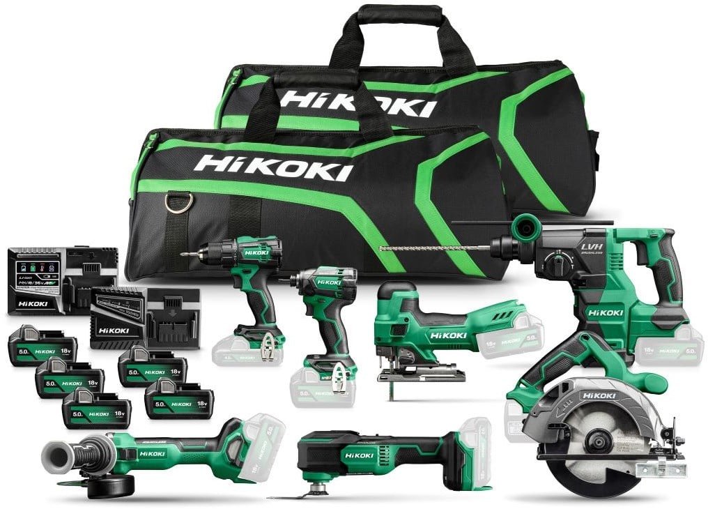 Hikoki KC18H7A 505 18V Value Pack | 7 x 18V Tools | 5 x 5.0 Ah Battery and Fast Charger