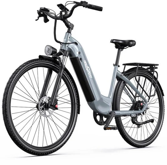 ONESPORT Electric Bike OT05PRO - 810Wh Removable Battery - 140 km Range - 28 Inch Wheels - Shimano 7 Gears - Hydraulic Disc Brakes - Aluminum Frame - LCD Display & APP - Electric City Bike - Gray-Blue Regular Price