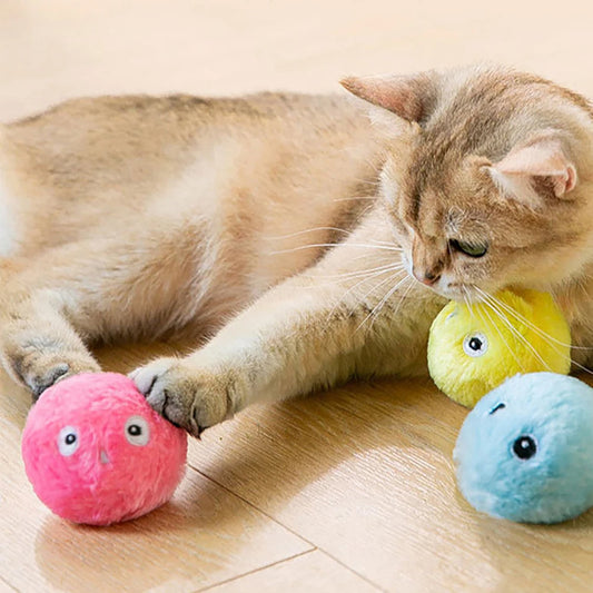 Interactieve katten pluche speelballen met dierengeluiden