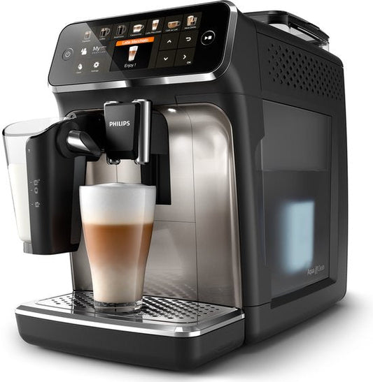 Coffee Machine 5400 Series - Fully Automatic Espresso Machine - LatteGo Milk System - 12 Types of Coffee + Hot Water - Black - + AquaClean Filter - EP5447/90