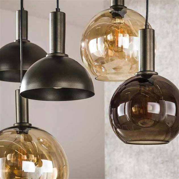 Clemenza 7-Light Hanging Lamp Brown/Amber