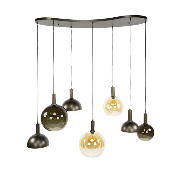 Clemenza 7-Light Pendant Lamp Brown/Amber