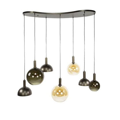 Clemenza 7-Light Pendant Lamp Brown/Amber