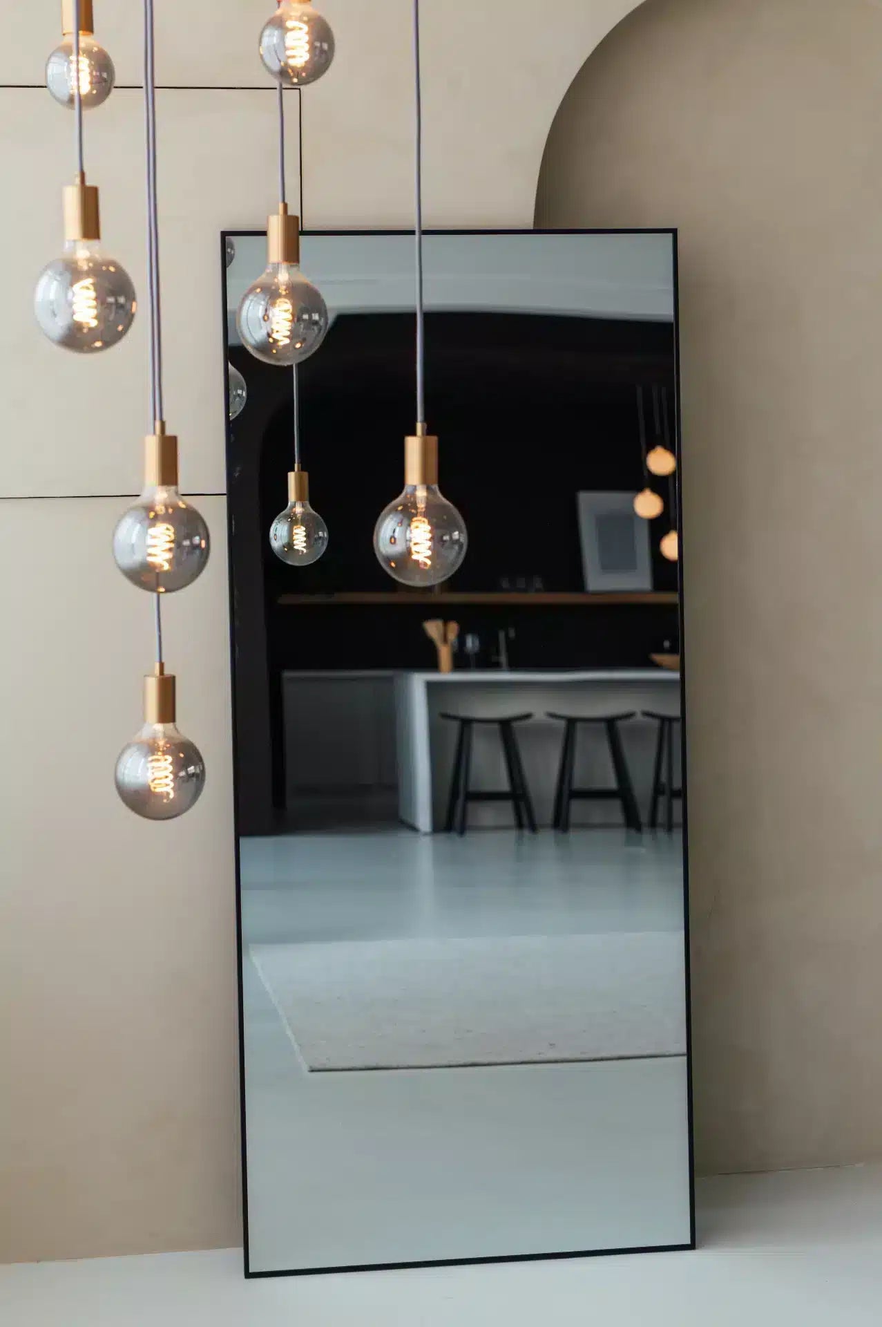 Finn Rectangular Mirror 180×80 cm – Black