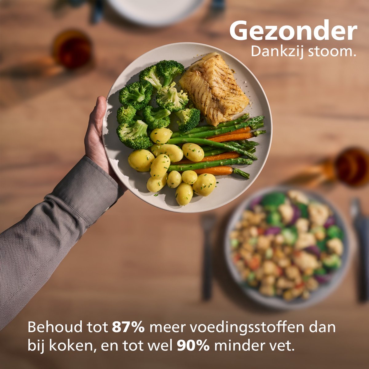 5000 Series Dual Basket Airfryer - NA551/00 - Steam Function - Dual Basket - 9L - For Up to 6 People