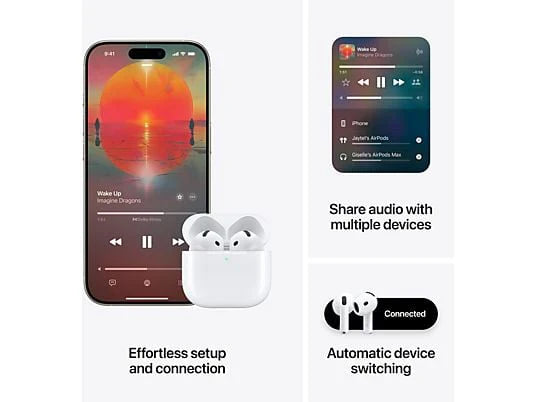 Apple AirPods 4 Wireless Earbuds + Charging Case White