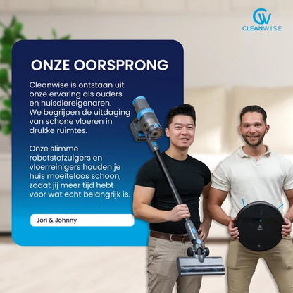 CleanWise Henk – Robot vacuum cleaner with mopping function and charging station – 4500 Pa suction power, 5 cleaning modes, app and voice control, ideal for pets, hard floors & carpets