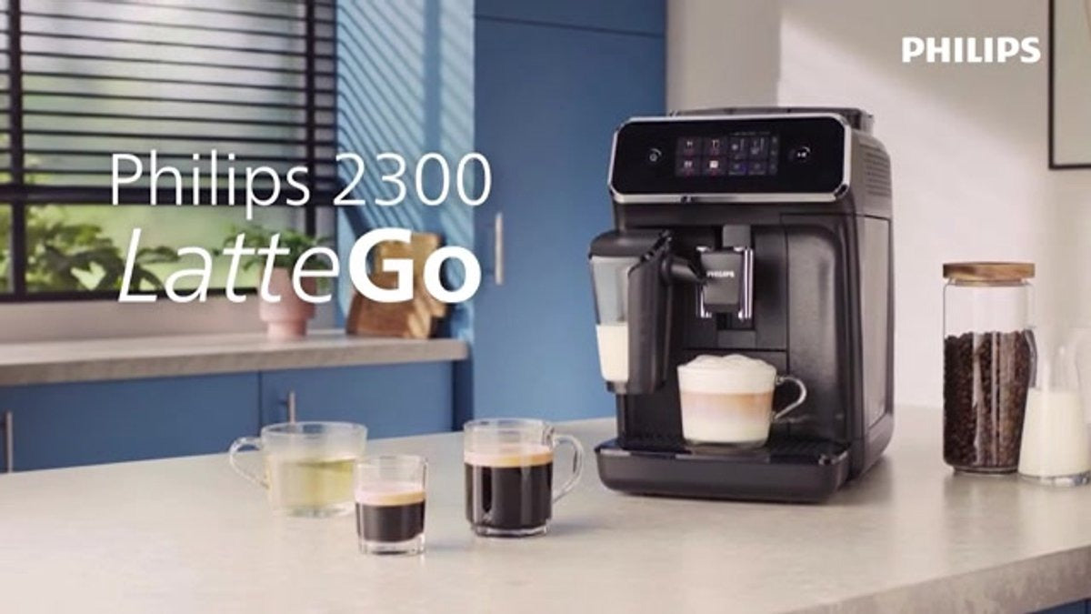 2300 Series – Fully Automatic Espresso Machine – LatteGo Milk System – 4 Different Drinks – Black – EP2334/10