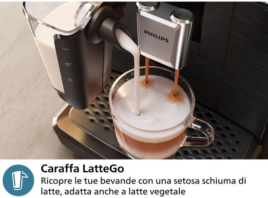 2300 Series – Fully Automatic Espresso Machine – LatteGo Milk System – 4 Different Drinks – Black – EP2334/10