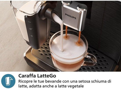 2300 Series – Fully Automatic Espresso Machine – LatteGo Milk System – 4 Different Drinks – Black – EP2334/10