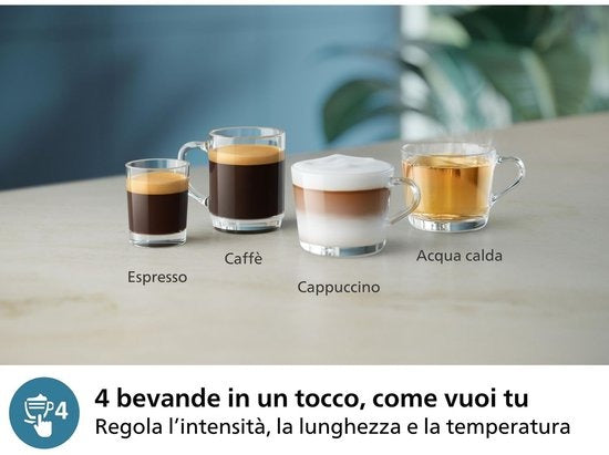 2300 Series – Fully Automatic Espresso Machine – LatteGo Milk System – 4 Different Drinks – Black – EP2334/10