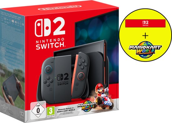 Updated Switch Console 2 - Mario Kart: World Bundle - Black