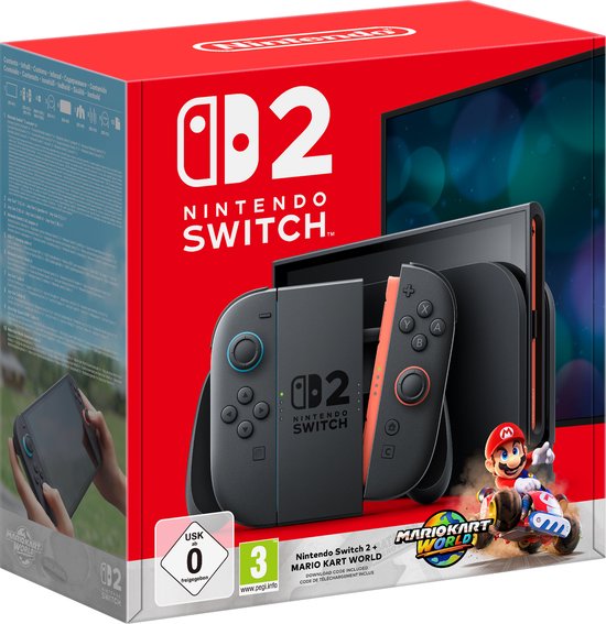 Updated Switch Console 2 - Mario Kart: World Bundle - Black