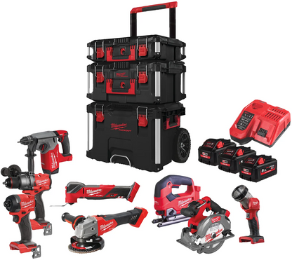 Milwaukee M18 FPP8E-553P Battery Powerpack 8-piece 18V 5.5Ah in PACKOUT Set