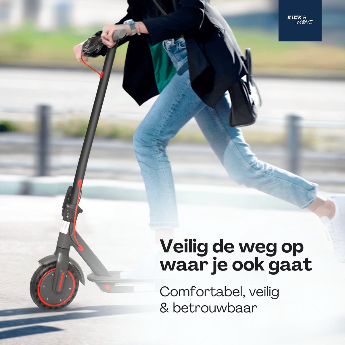 Kick&Move Electric Scooter - Anti-Puncture Tires - 31 km/h - App - LED Lighting - Cruise Control - Shock-Resistant Wheels - Anti-Theft Option