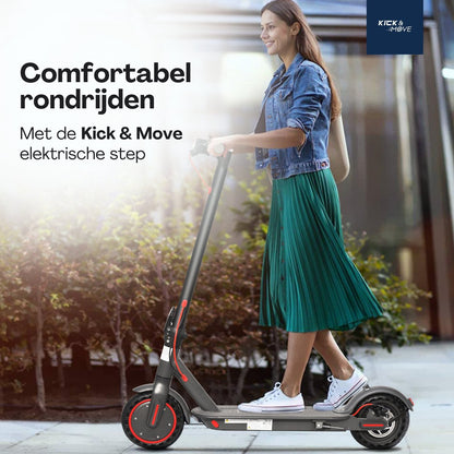 Kick&Move Electric Scooter - Anti-Puncture Tires - 31 km/h - App - LED Lighting - Cruise Control - Shock-Resistant Wheels - Anti-Theft Option