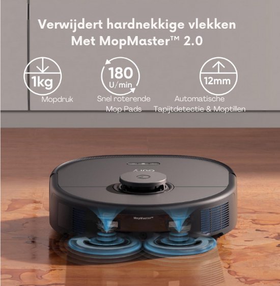 eufy Clean X10 Pro Omni Robot Vacuum Cleaner with Mop - Robot Vacuum 8000 Pa suction power, carpet detection AI obstacle avoidance, washes and dries the mop, automatic emptying and filling